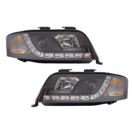 Headlights LED suitable for AUDI A6 4B (2001-2004) DRL-Optic Daytime Running Light Black Headlights LED suitable for AUDI A6 4B (2001-2004) DRL-Optic Daytime Running Light Black