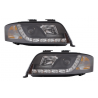 Headlights LED suitable for AUDI A6 4B (2001-2004) DRL-Optic Daytime Running Light Black Headlights LED suitable for AUDI A6 4B (2001-2004) DRL-Optic Daytime Running Light Black