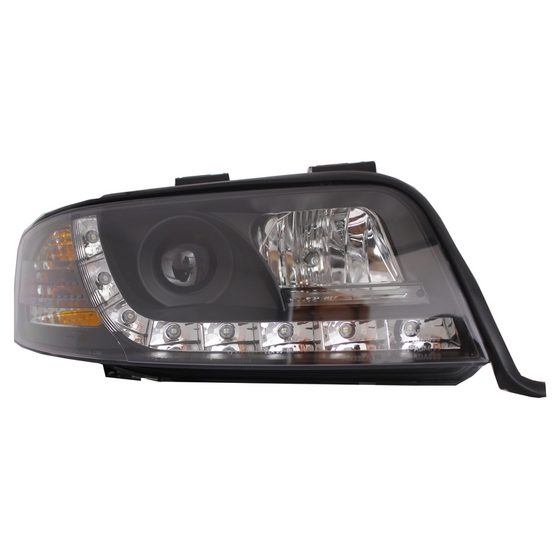 Headlights LED suitable for AUDI A6 4B (2001-2004) DRL-Optic Daytime Running Light Black