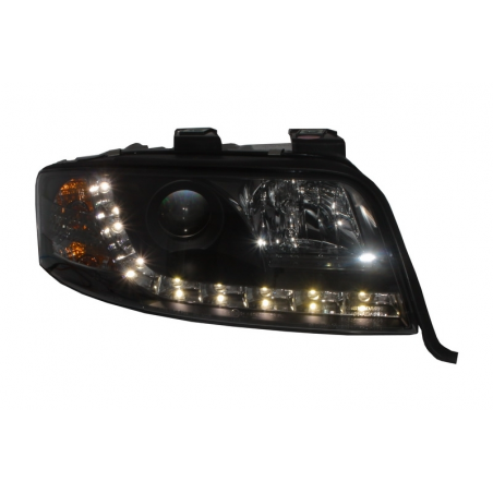 Headlights LED suitable for AUDI A6 4B (2001-2004) DRL-Optic Daytime Running Light Black Headlights LED suitable for AUDI A6 4B (2001-2004) DRL-Optic Daytime Running Light Black