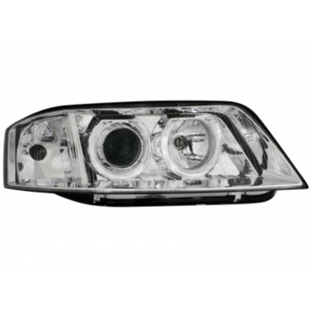 Headlights suitable for AUDI A6 97-01 2 Angel Eyes Chrome Headlights suitable for AUDI A6 97-01 2 Angel Eyes Chrome