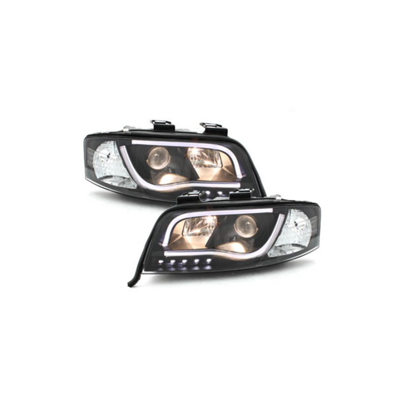 Headlights LED DRL suitable for AUDI A6 4B (1997-2001) Black