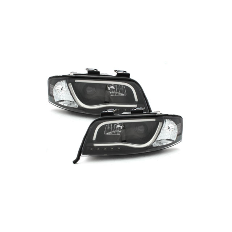 Headlights LED DRL suitable for AUDI A6 4B (1997-2001) Black