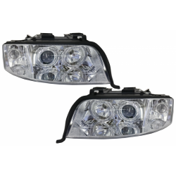 Headlights Angel Eyes Xenon suitable for AUDI A6 4B (C5) (2001-2004) Limo Avant Chrome