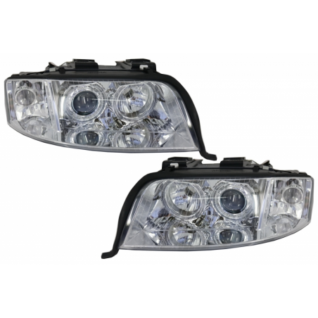 Headlights Angel Eyes Xenon suitable for AUDI A6 4B (C5) (2001-2004) Limo Avant Chrome Headlights Angel Eyes Xenon suitable for AUDI A6 4B (C5) (2001-2004) Limo Avant Chrome