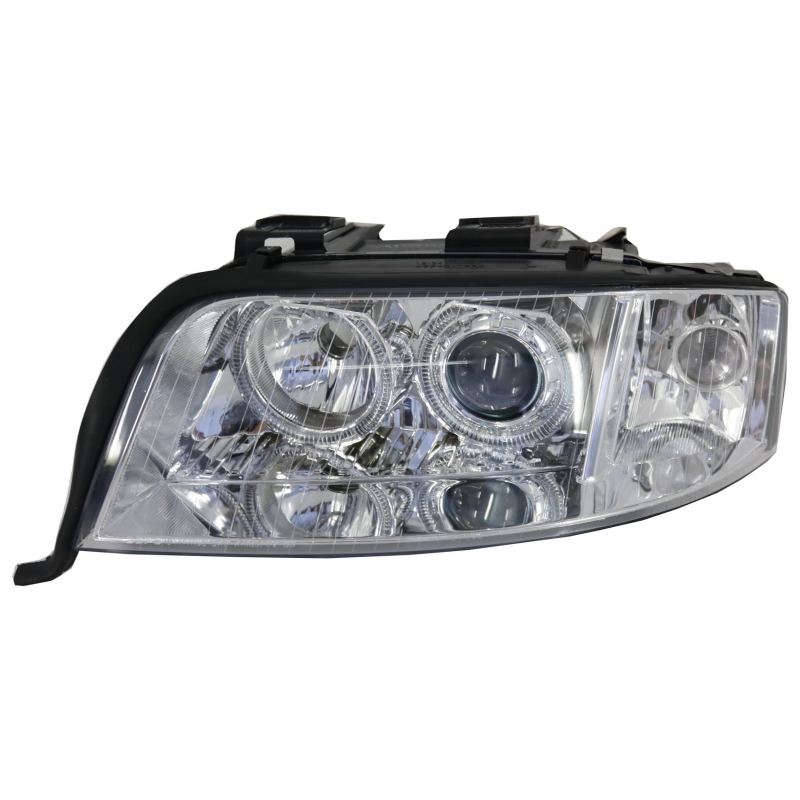 Headlights Angel Eyes Xenon suitable for AUDI A6 4B (C5) (2001-2004) Limo Avant Chrome