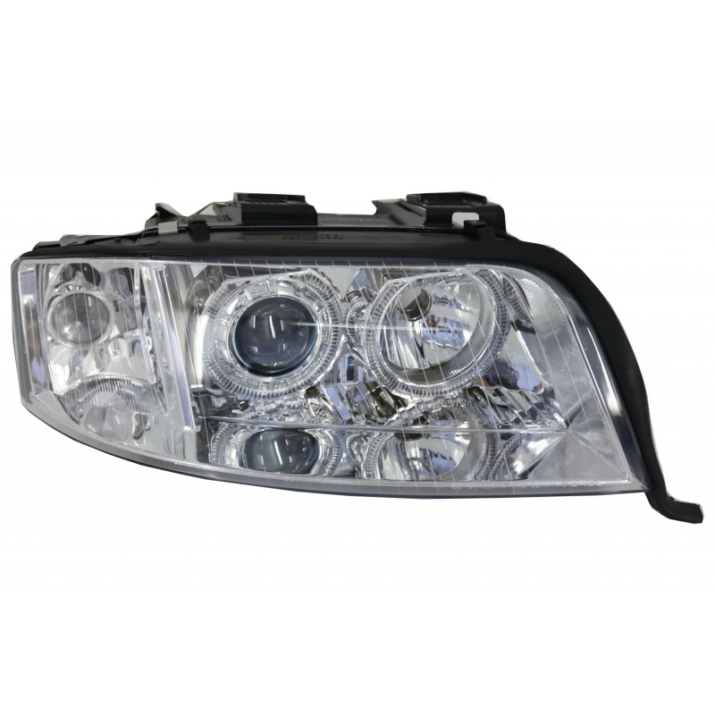 Headlights Angel Eyes Xenon suitable for AUDI A6 4B (C5) (2001-2004) Limo Avant Chrome