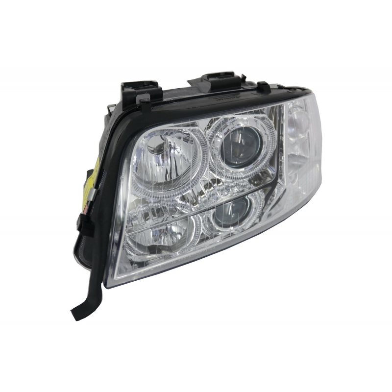 Headlights Angel Eyes Xenon suitable for AUDI A6 4B (C5) (2001-2004) Limo Avant Chrome