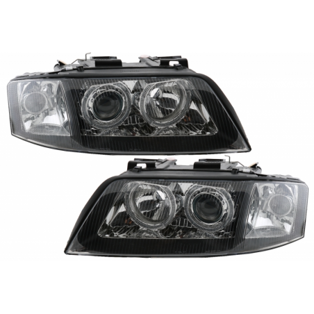 Headlights Angel Eyes Xenon suitable for AUDI A6 4B (C5) (1997-2001) Limo Avant Black Chrome HID Headlights Angel Eyes Xenon suitable for AUDI A6 4B (C5) (1997-2001) Limo Avant Black Chrome HID