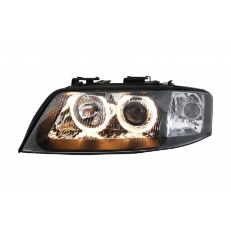 Headlights Angel Eyes Xenon suitable for AUDI A6 4B (C5) (1997-2001) Limo Avant Black Chrome HID Headlights Angel Eyes Xenon suitable for AUDI A6 4B (C5) (1997-2001) Limo Avant Black Chrome HID
