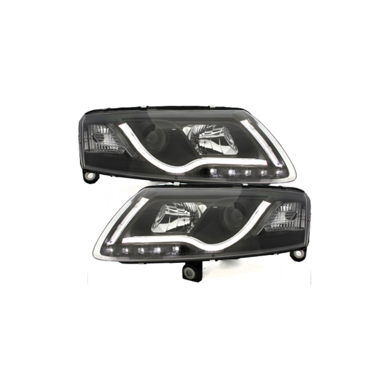 D-LITE LED Headlights suitable for AUDI A6 4F 04-07 DRL Daytime Running Light Black - SWA13SLGXB