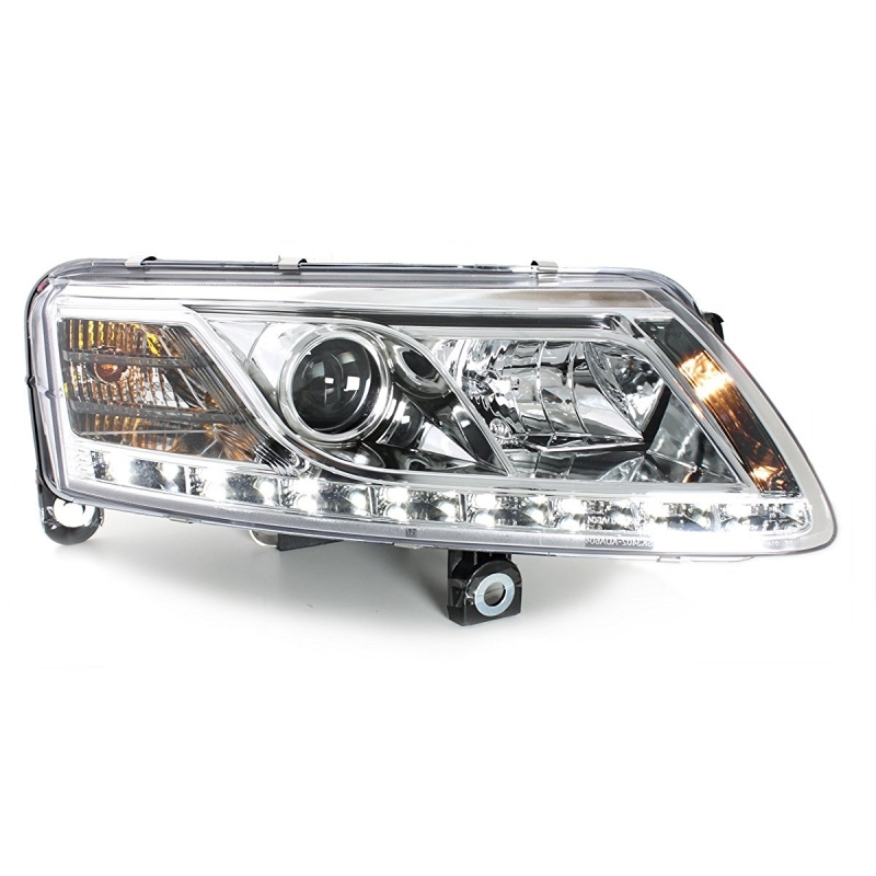D-LITE Headlights suitable for AUDI A6 4A 04-08 LED DRL HID Xenon D2S Chrome