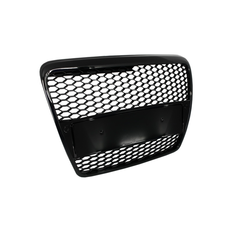 Badgeless Front Grille suitable for AUDI A6 4F C6 (2004-2007) RS Design Piano Black