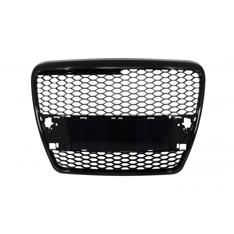 Badgeless Front Grille suitable for AUDI A6 4F C6 (2004-2007) RS Design Piano Black