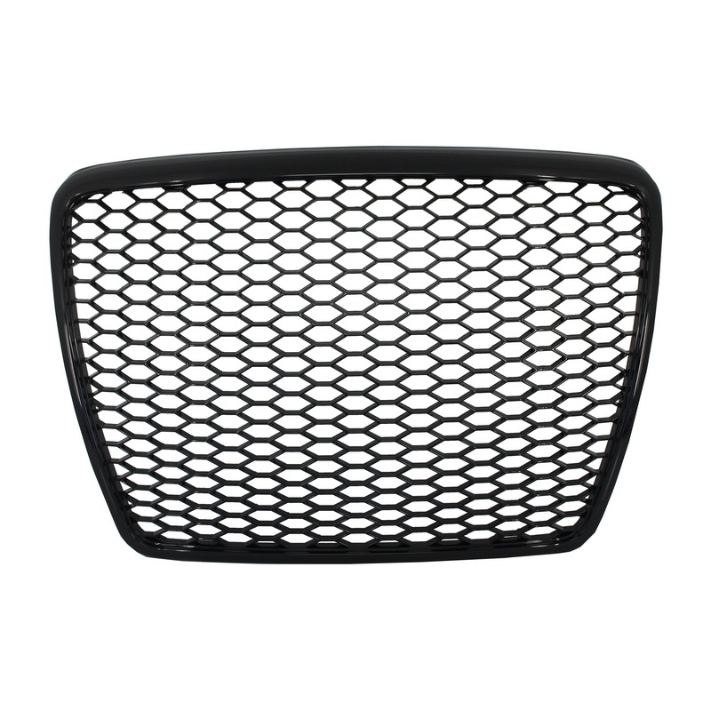 Badgeless Front Grille suitable for AUDI A6 4F 4F2 C6 (2004-2011) RS Design Piano Black