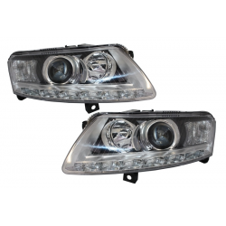 Xenon Headlights DRL suitable for AUDI A6 4F (2004-2009) Chrome Without AFS
