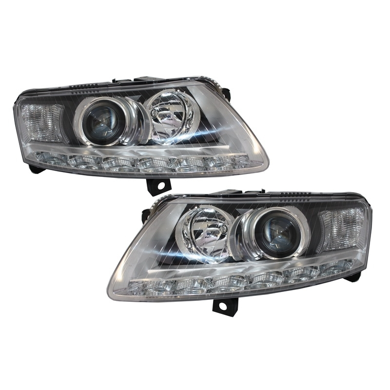 Xenon Headlights DRL suitable for AUDI A6 4F (2004-2009) Chrome Without AFS