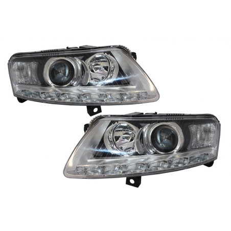 Xenon Headlights DRL suitable for AUDI A6 4F (2004-2009) Chrome Without AFS Xenon Headlights DRL suitable for AUDI A6 4F (2004-2009) Chrome Without AFS