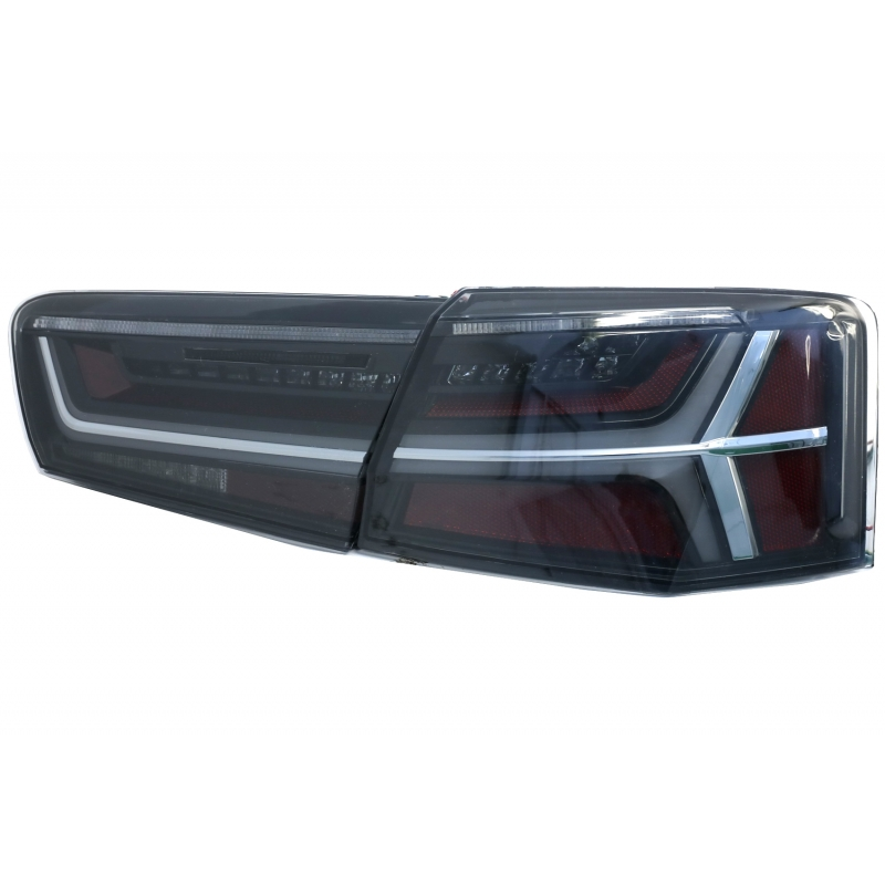 Taillights Full LED suitable for Audi A6 4G C7 Limousine (2011-2014) Smoke Facelift Design with Sequential Dynamic Turning Light