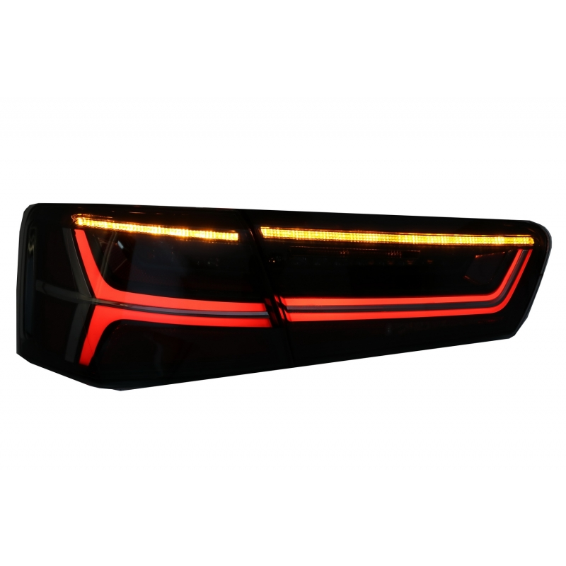 Taillights Full LED suitable for Audi A6 4G C7 Limousine (2011-2014) Smoke Facelift Design with Sequential Dynamic Turning Light