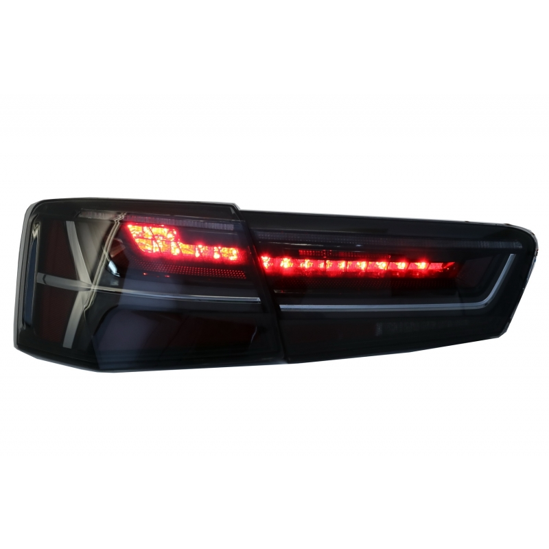 Taillights Full LED suitable for Audi A6 4G C7 Limousine (2011-2014) Smoke Facelift Design with Sequential Dynamic Turning Light