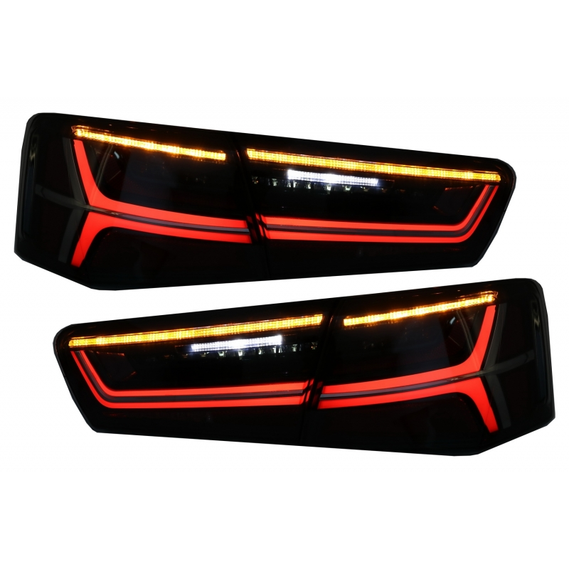 Taillights Full LED suitable for Audi A6 4G C7 Limousine (2011-2014) Smoke Facelift Design with Sequential Dynamic Turning Light