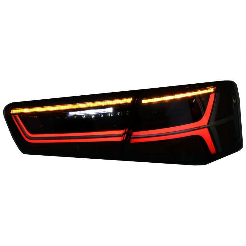 Taillights Full LED suitable for Audi A6 4G C7 Limousine (2011-2014) Smoke Facelift Design with Sequential Dynamic Turning Light