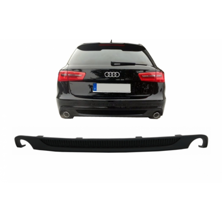 Rear Bumper Valance Diffuser With Double Outlet suitable for AUDI A6 4G (2012-2015) S-line S6 Design Rear Bumper Valance Diffuser With Double Outlet suitable for AUDI A6 4G (2012-2015) S-line S6 Design