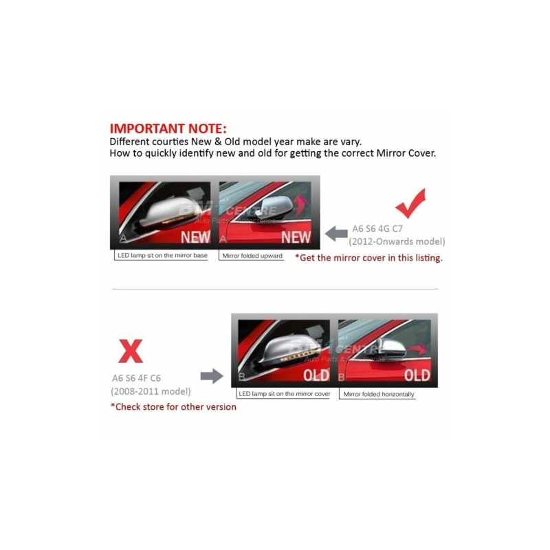 Mirror Covers suitable for Audi A6 4G C7 (2011-2014) Limousine Avant Complete Housing Extinction Aluminium RS6 Design