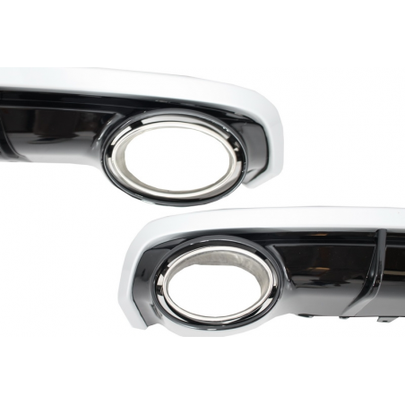 Rear Bumper Valance Diffuser & Exhaust Tips A6 4G Facelift (2015-2018) RS6 Design Rear Bumper Valance Diffuser & Exhaust Tips A6 4G Facelift (2015-2018) RS6 Design