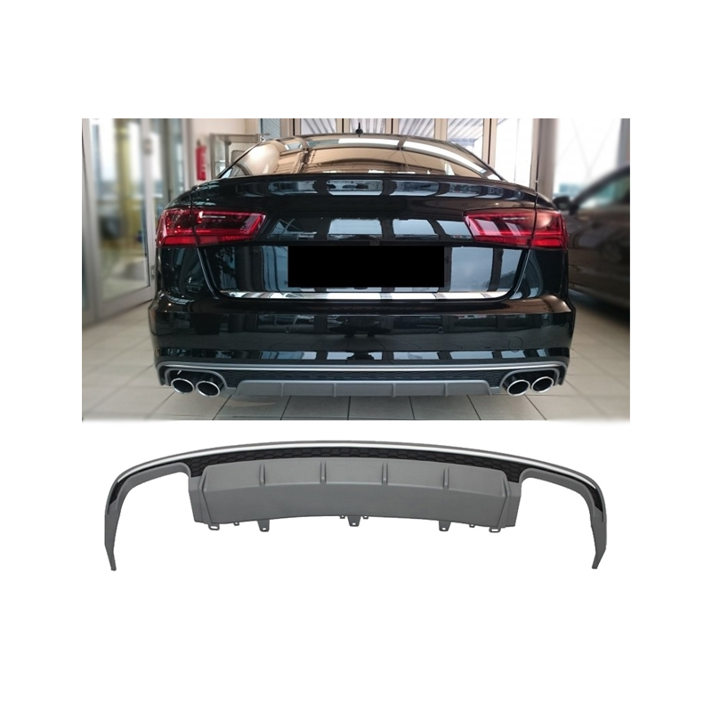 Rear Bumper Valance Diffuser suitable for AUDI A6 4G Facelift (2015-2018) Sedan Limousine S6 Design