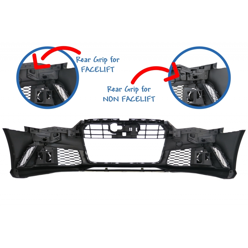 Front Bumper suitable for AUDI A6 C7 4G Facelift (2015-2018) RS6 Design W/O Grille