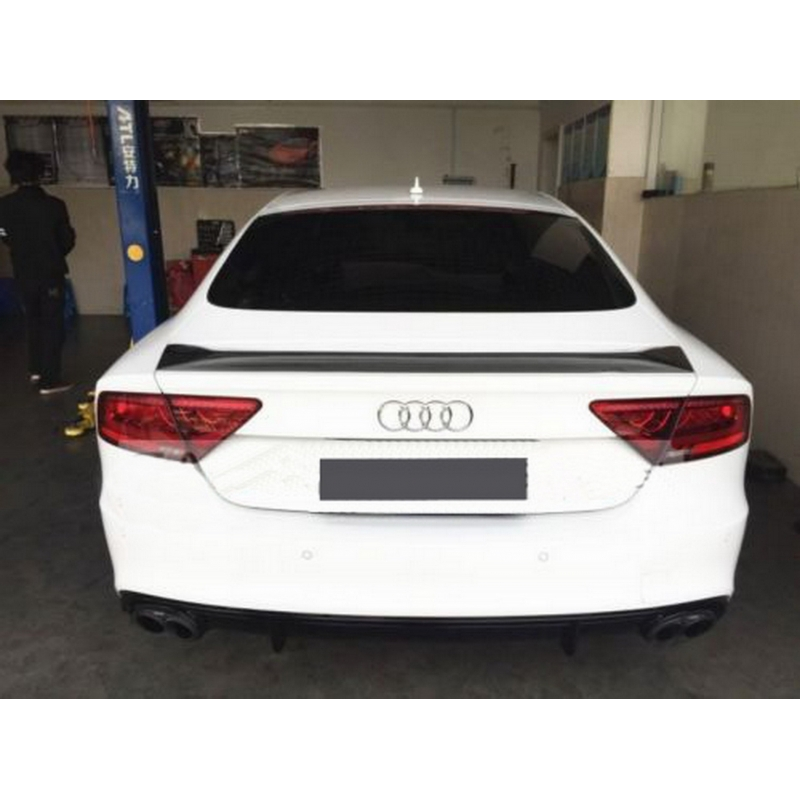 Trunk Boot Lid Spoiler suitable for AUDI A7 4G8 S7 RS7 (2011-2017) KZ Style Real Carbon