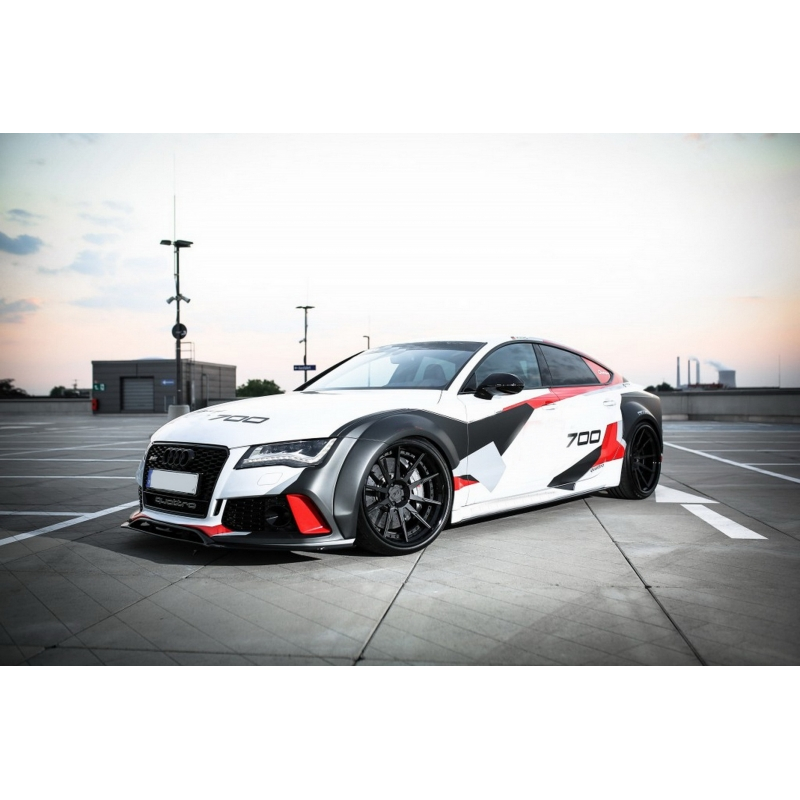 Front Bumper Add-On Spoiler Lip suitable for AUDI A7 RS7 4G (2010-2018) Real Carbon