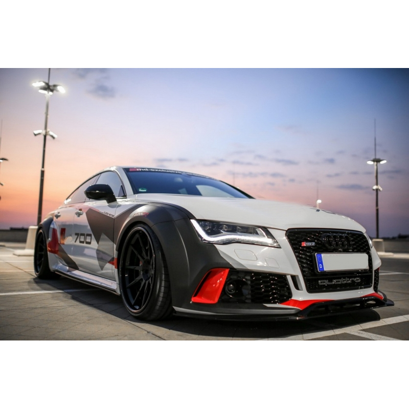 Front Bumper Add-On Spoiler Lip suitable for AUDI A7 RS7 4G (2010-2018) Real Carbon