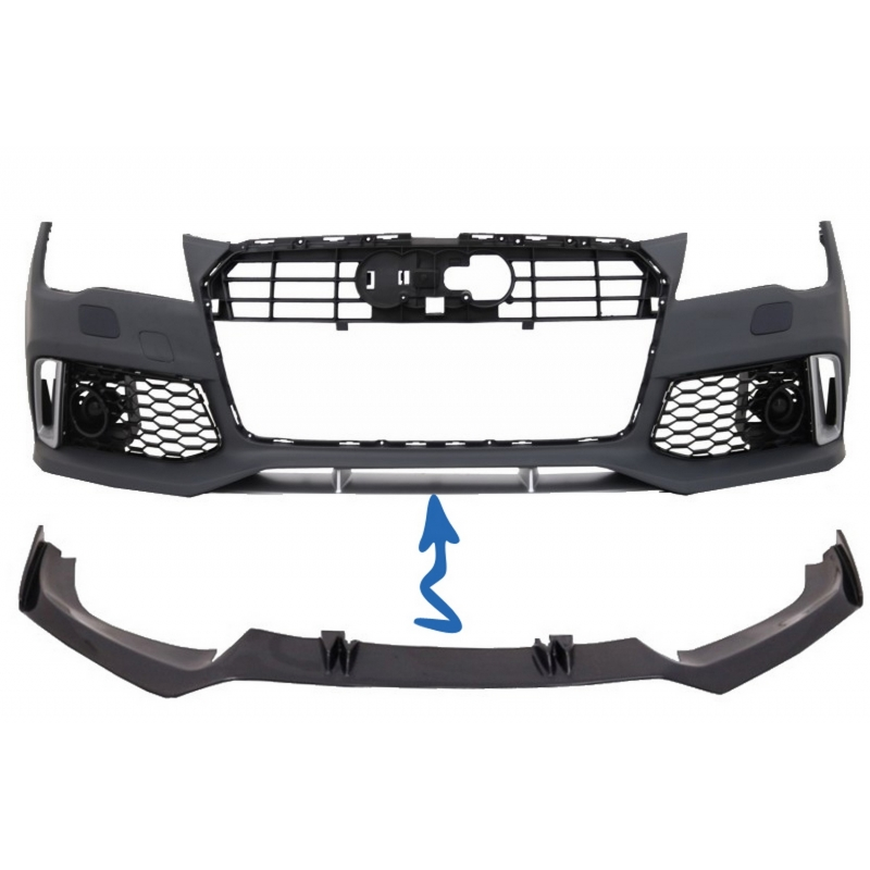Front Bumper Add-On Spoiler Lip suitable for AUDI A7 RS7 4G (2010-2018) Real Carbon