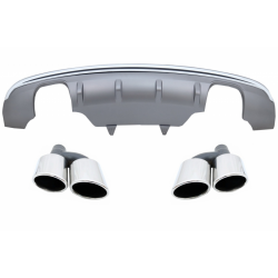 Rear Bumper Spoiler Valance Diffuser Double Outlet suitable for AUDI Q5 8R Facelift (2013-2016) Standard Bumper (SE)