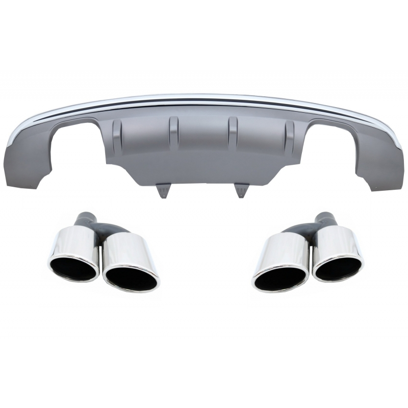 Rear Bumper Spoiler Valance Diffuser Double Outlet suitable for AUDI Q5 8R Facelift (2013-2016) Standard Bumper (SE)