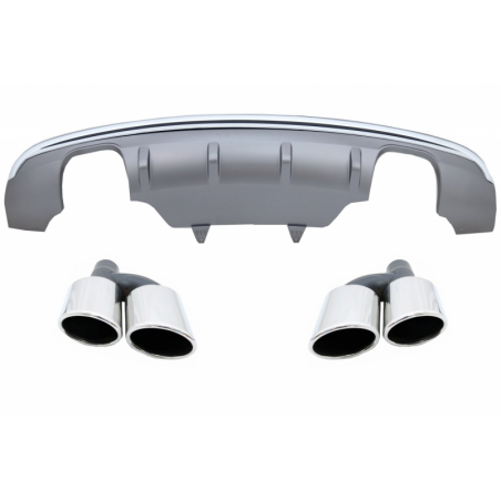 Rear Bumper Spoiler Valance Diffuser Double Outlet suitable for AUDI Q5 8R Facelift (2013-2016) Standard Bumper (SE) Rear Bumper Spoiler Valance Diffuser Double Outlet suitable for AUDI Q5 8R Facelift (2013-2016) Standard Bumper (SE)