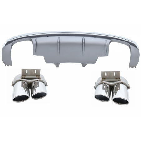 Rear Bumper Spoiler Valance Diffuser Double Outlet suitable for AUDI Q5 8R Facelift (2013-2016) S-Line Bumper Rear Bumper Spoiler Valance Diffuser Double Outlet suitable for AUDI Q5 8R Facelift (2013-2016) S-Line Bumper