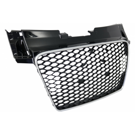 Badgeless Front Grille suitable for AUDI TT 8J 2006+ RS Design Piano Black Chrome Border Badgeless Front Grille suitable for AUDI TT 8J 2006+ RS Design Piano Black Chrome Border