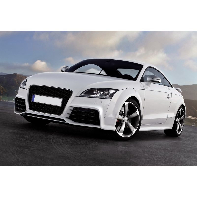 Badgeless Front Grille suitable for AUDI TT 8J 2006+ RS Design Piano Black Chrome Border