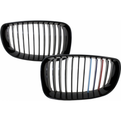 Central Kidney Grilles suitable for BMW 1 Series E81 E82 E87 E88 M1 M (2007-2011) LCI M-Power 3 Color Design Piano Black