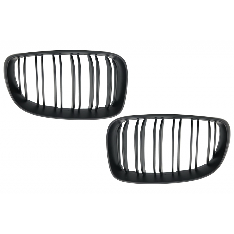Central Grilles Kidney Grilles suitable for BMW 1 Series E81 E82 E87 E88 M1 M (2007-2011) LCI Double Stripe M Design Matt Black