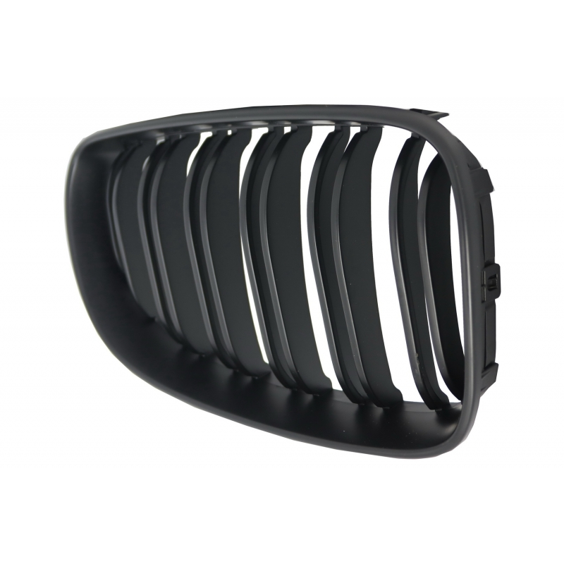 Central Grilles Kidney Grilles suitable for BMW 1 Series E81 E82 E87 E88 M1 M (2007-2011) LCI Double Stripe M Design Matt Black