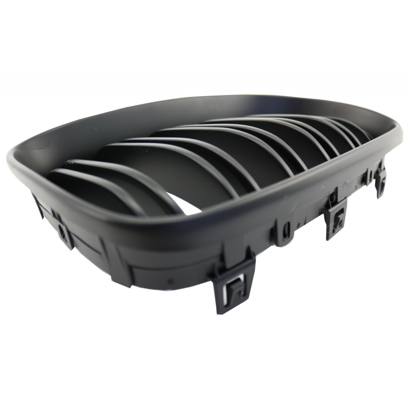 Central Grilles Kidney Grilles suitable for BMW 1 Series E81 E82 E87 E88 M1 M (2007-2011) LCI Double Stripe M Design Matt Black