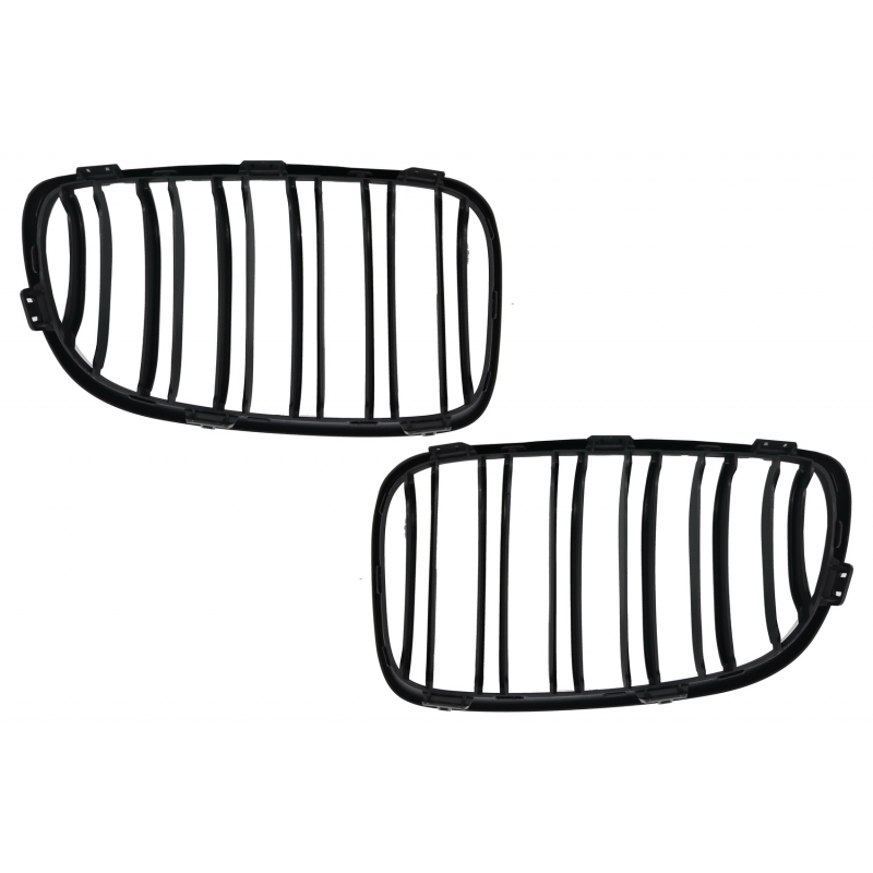 Central Grilles Kidney Grilles suitable for BMW 1 Series E81 E82 E87 E88 M1 M (2007-2011) LCI Double Stripe M Design Matt Black