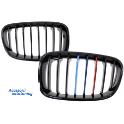 Central Grilles Kidney Grilles suitable for BMW 1 Series F20 F21 (2011-2014) M-Power 3 Color Design Piano Black