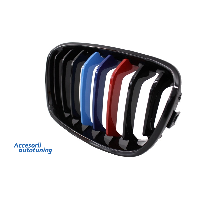 Central Grilles Kidney Grilles suitable for BMW 1 Series F20 F21 (2011-2014) M-Power 3 Color Design Piano Black