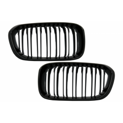 Central Kidney Grilles suitable for BMW 1 Series F20 F21 LCI (2015-2018) Double Stripe M1 Design Piano Black